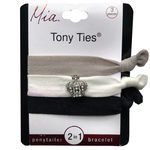 Mia Beauty Soft Elastic Hair Ties in Grey, White, & Black