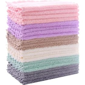 24-Pack Super Absorbent Coral Fleece Dishcloths - Fast Drying, Lint-Free Kitchen Towels Multicolor (Option: Multicolor)