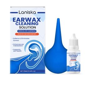 Earwax Cleaning Solution Kit, Ear Wax Remover Drops With Rubber Ear Syringe, Gentle Ear Cleanser For Dissolving & Removing Earwax, Relieve Ear Di (Option: 1box)
